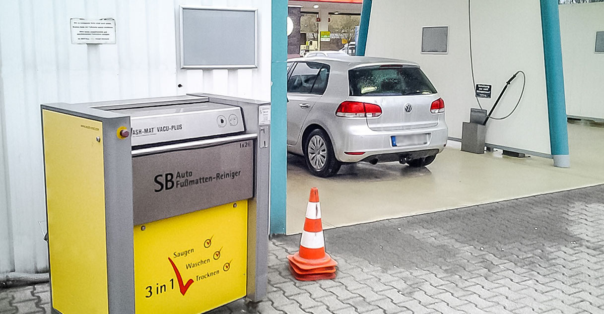 SB-Auto-Fussmatten-Reiniger und SB-Fahrzeug-Waschbox – Saugen - Waschen- Trocknen