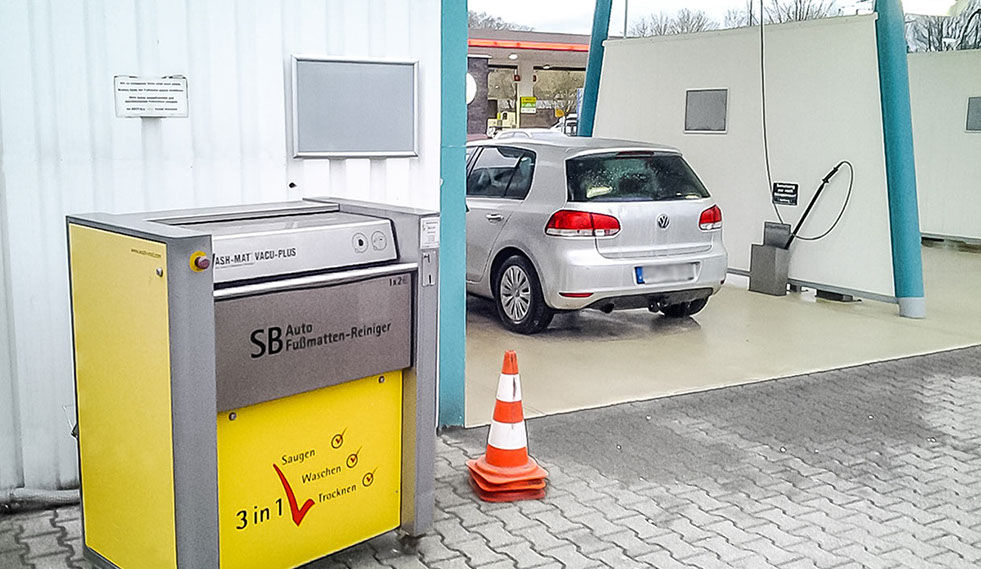 SB-Auto-Fussmatten-Reiniger und SB-Fahrzeug-Waschbox – Saugen - Waschen- Trocknen